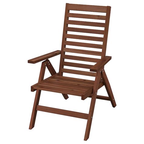 ÄpplarÖ Reclining Chair Outdoor Foldable Brown Stained Ikea