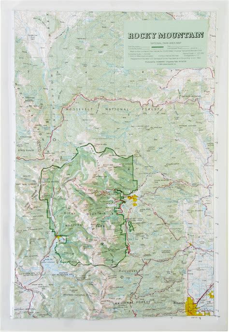 Hubbard Scientific Raised Relief Map Rocky Mountain National Park