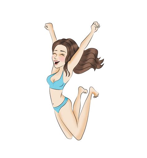 รูปภาพ ที่กระโดด สาว ออกกำลังกาย สีน้ำตาล ภาพประกอบ Athletic Dance Move การ์ตูน แขน ขา