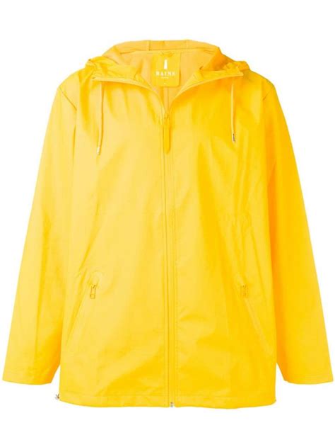 Rains Hooded Raincoat Yellow Rains Mens Coats ⋆ Y Fine