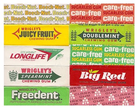 Old Gum Wrappers Nostalgic Candy Chewing Gum Vintage Sweets