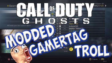 Modded Gamertag Trolling (Call of Duty Ghosts Funny Reactions) - YouTube