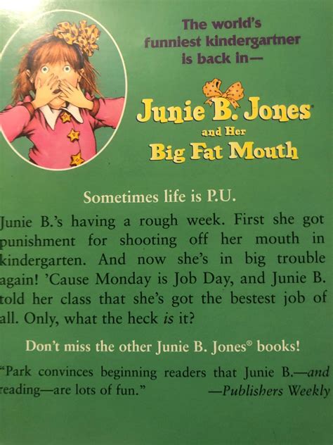 Junie B Jones And Her Big Fat Mouth By Barbara Park Vintage Etsy
