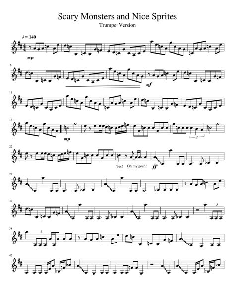 Scary Monsters And Nice Sprites Sheet Music For Trumpet In B Flat