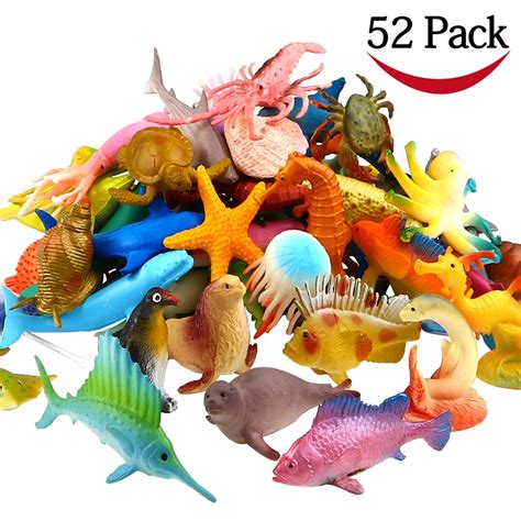 Funcorn Toys Ocean Sea Animal 52 Pack Assorted Mini Vinyl