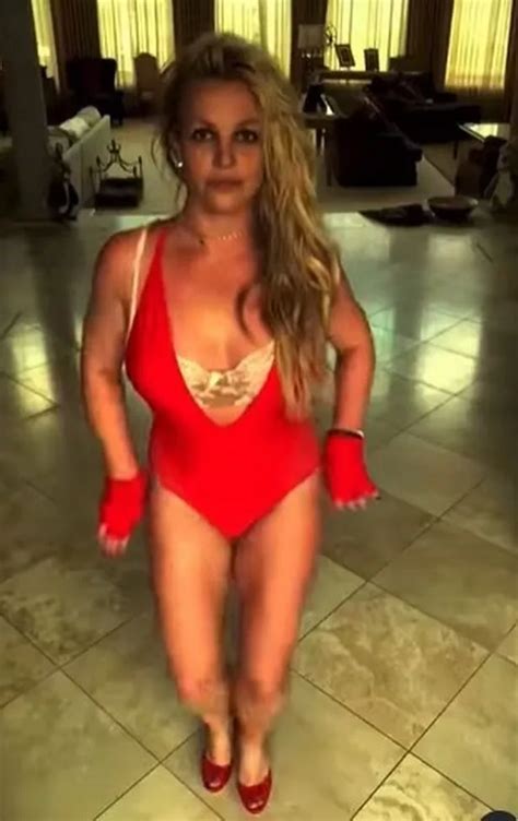 Britney Spears Flashes Sheer Bra Under Plunging Red Bodysuit In Racy Dance Video Daily Star