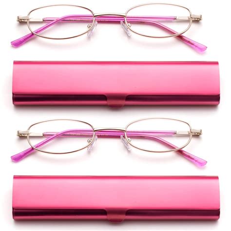 Newbee Fashion Portable Compact Reading Glasses In Aluminum Case Metal