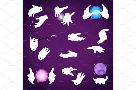 Magic Hands Vector Magician Or Illusionist Holding Magical Wand Or Glow