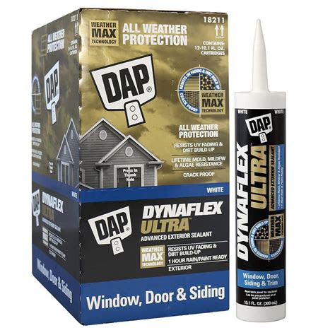 Dap Dynaflex Ultra 101 Oz White Advanced Exterior Window Door And Siding Sealant 12 Pack