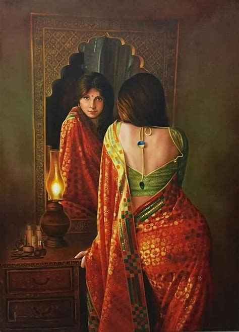 Indian Woman Painting By Vishal Gurjar Fine Art America
