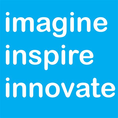 The Words Imagine Inspire Innovate Are In White Letters On A Blue