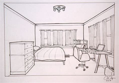 Homework One Point Perspective Room Drawing Perspective Room One