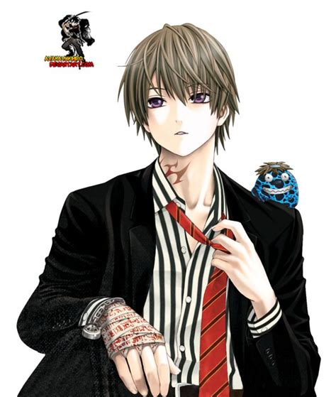 An Anime Character Wearing A Suit And Tie With His Hands In His Pockets Holding A Ring