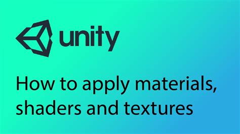 Unity Tutorial 4 How To Apply Materials Shaders And Textures To