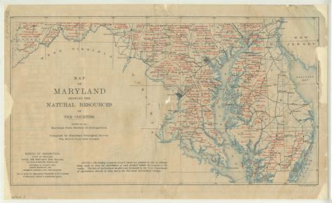 Map Of Maryland Showing Natural Resources Of The Counties Md Maps