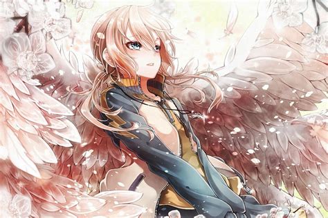 Anime Girl Angel With Wings Sakura Pmc134 Custom Print Fabric Poster