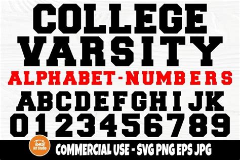 Varsity Font Svg College Letters Svg Alphabet Cut Files