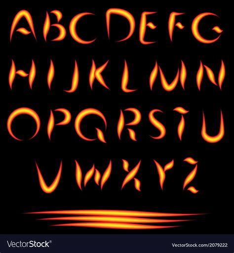 You can use it to change note that this font changer also works for games like pubg, free fire, and roblox! Fire Letters Burning Font Glowing Alphabet Vector Image