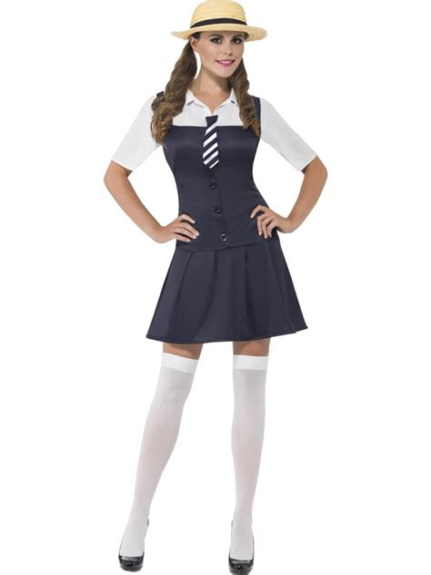 school girl hat ladies fancy dress uniform st trinians womens adult costume all women s