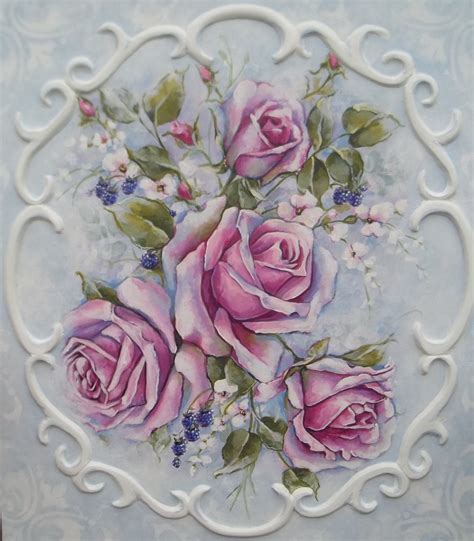 Items Similar To Shabby Rose Painting Romantic Roses Victorian Wall