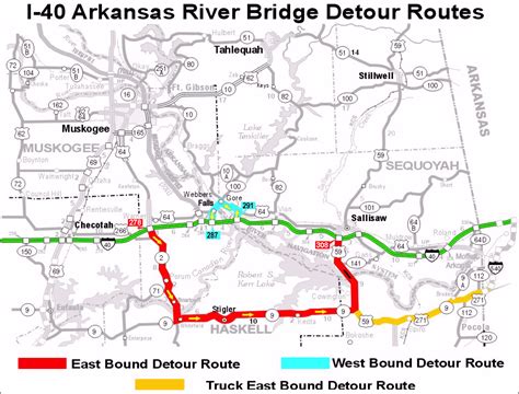 Odot I40 Local Detour Route And Map