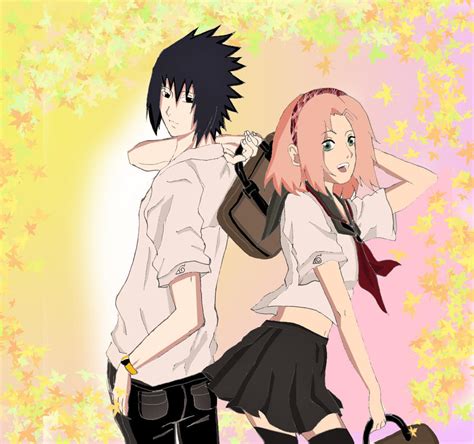 Sasusakuschool Days By Omakisakura On Deviantart