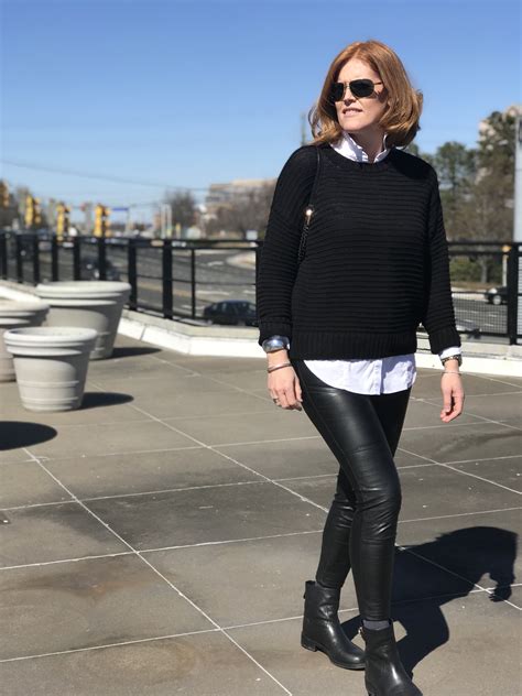 Leather Leggings Weekend Chic Outfit - Affordable French Chic Fashion Blog