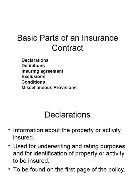 Indemnity means the insurer agrees to pay no more (and no less) than the actual loss suffered by the insured. Basic Parts of an Insurance Contract (2) | Deductible ...