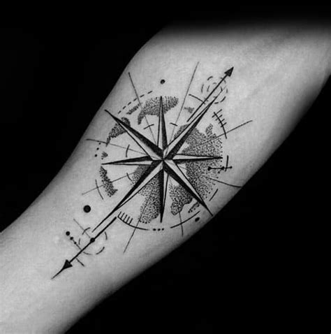 Compass Tattoo Men Forearm Foto Kolekcija