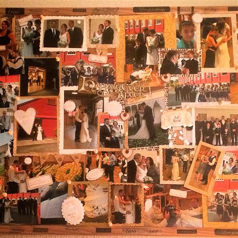 Cork Board Wedding Photo Collage In 2023 Cork Board Picture Collage