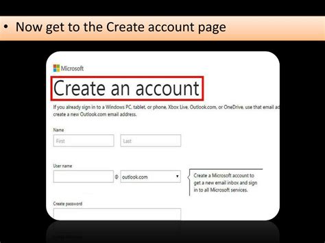 Ppt How To Create An Msn Email Account Powerpoint Presentation Free