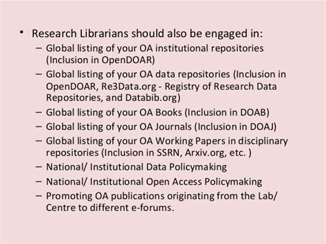 Open Access To Scholarly Research Implications For Research Libraries