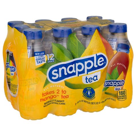 Snapple Takes 2 To Mango Tea Recycled Plastic Bottle 12 Ct Shipt
