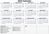 Calendar Template 2019 #2019Calendar #2019PrintableCalendar ...