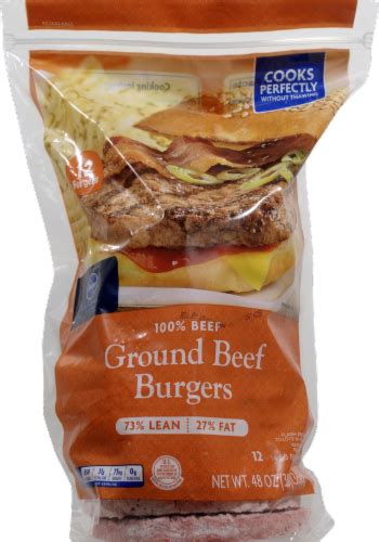 Kroger® Ground Beef Burgers 73 Lean 12 Ct 48 Oz Qfc