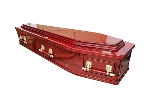 Traditional Denman Triple Raised Lid Coffin - Rosewood