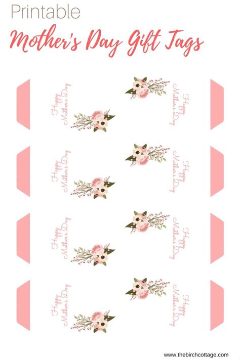 Printable Mothers Day Gift Tags By The Birch Cottage Mothers Day Event Mothers Day Decor Diy