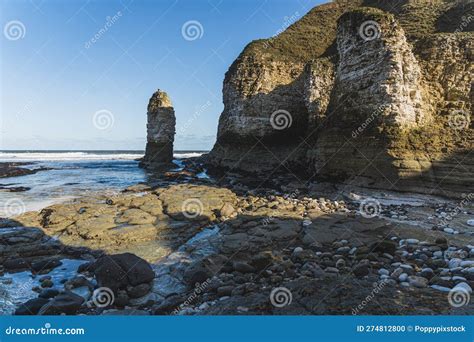 Erosional Coastal Landforms High Chalk Cliffs Of Flamborough Head
