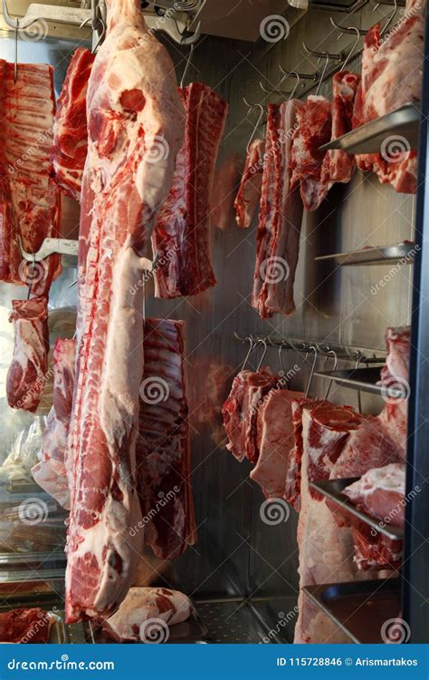 Meat On Butcher Shop Stock Photo Image Of Group Chicken
