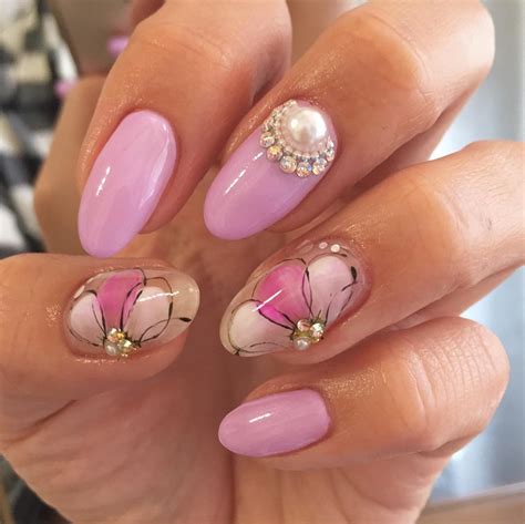 Pink Nail Designs With Stones We Obviously Included Floral Nail Art
