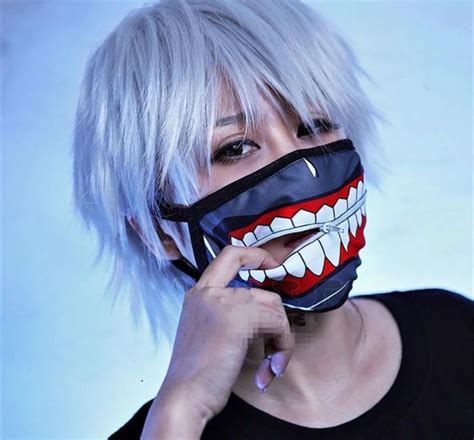 Tokyo Ghoul Kaneki Ken Mascara Cubrebocas Tapa Con Zipper 18500 En