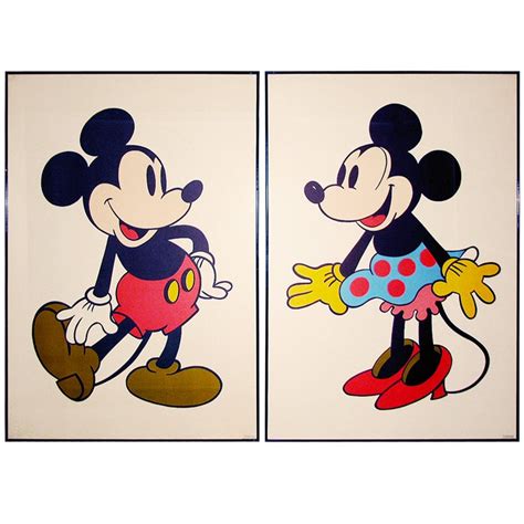 Rare Mickey And Minnie Mouse Framed Posters At 1stdibs