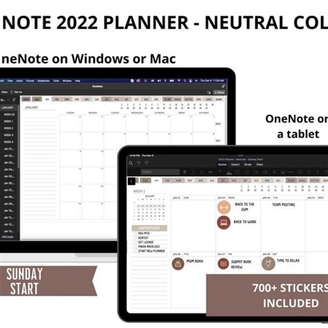 Onenote Digital Planner For Students 2022 2023 One Note Etsy