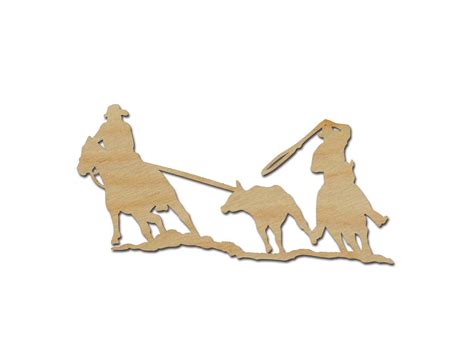 Roping Cowboys Cut Out Unfinished Wood Western Crafts Artistic Craft