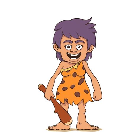 Premium Vector Cartoon Cave Woman