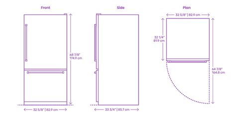 Refrigerators Fridges Dimensions And Drawings