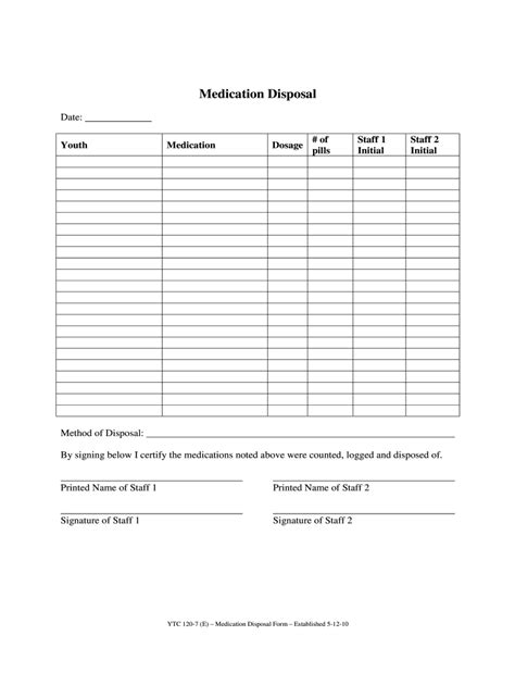 Medication Disposal Form Fill Out And Sign Online Dochub