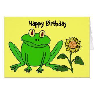 Frog happy birthday illustrations & vectors. Cartoon Frog Cards | Zazzle