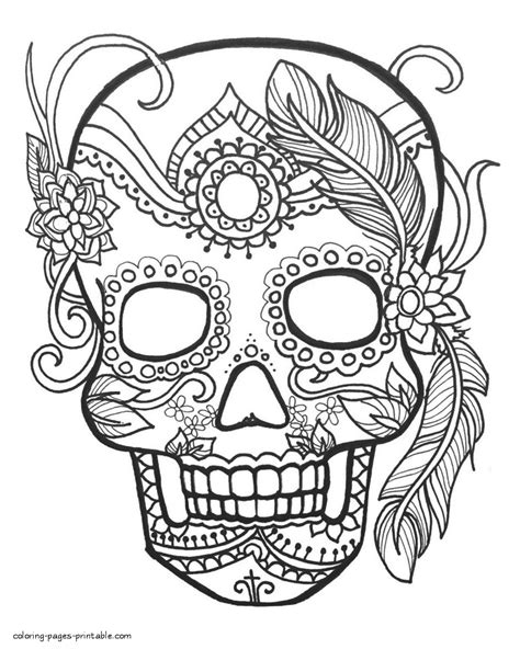 Printable skull stencil pattern pictures. Free Printable Sugar Skull Coloring Pages || COLORING ...