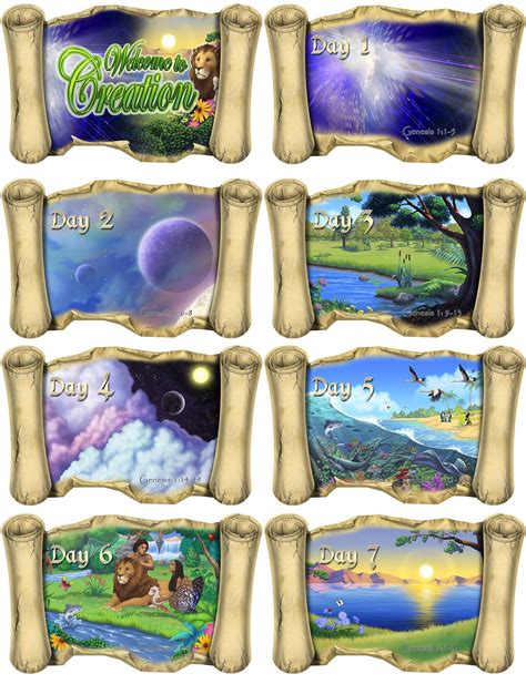 Biblical Story Of Genesis Creation Scroll Pack Available As Etsy